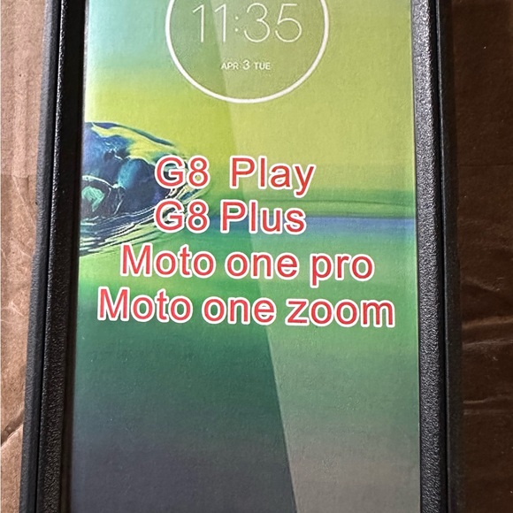 Black strong defender phone case for Motorola G8 Play/G8 Plus. - Picture 2 of 2